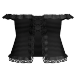 gothic lace striped off shoulder top black