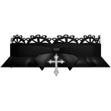 Gothic Laced Cross Collar in Black (3.0)