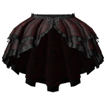 gothic layered lace long skirt 3.0 red & black
