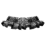 gothic leopard mini skirt w emo studs black white