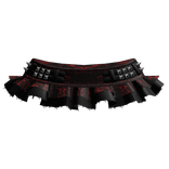 gothic leopard mini skirt w studs - red & black