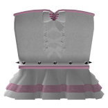 Gothic Light Pink Ribbed Heart Corset Dress