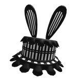 gothic moe black and white striped bunny hat