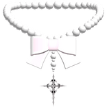 ♰ gothic pearl cross necklace in pink