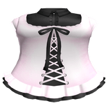 ♡꒰ gothic pink and black corset laced dress