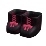 Gothic Pink Lace Ribbon Socks 3.0