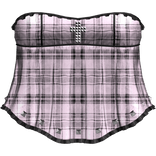 Gothic Pink/Black Plaid Ruffle Dress