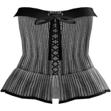 gothic pinstripe vampire corset dress grey