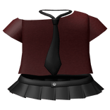 gothic red dress shirt & tie + mini skirt