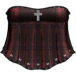 Gothic Red Plaid Ruffle Dress