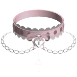 Gothic Ruffle Choker w Heart Lock + Key Pink