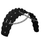 gothic ruffle headdress w chains black