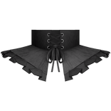 gothic ruffled laced bow choker black