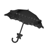 ♡ Gothic Ruffled Parasol w/ Bow in Black