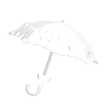 ♡ Gothic Ruffled Parasol w/ Bow in White