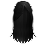 gothic side bang long hair black