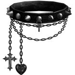 gothic spiked choker chain necklace w cross 3.0