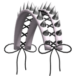 ʚ♡ɞ gothic spikey laced headband w ribbon - pink