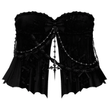 gothic split ruffle evade dress 3.0 black