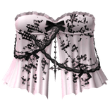 gothic split ruffle evade dress 3.0 pink and black