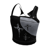 Gothic Star Corset Top - Black & Silver