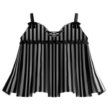 gothic striped babydoll night dress black n white