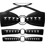 Gothic Triple-Ring Studded Top 3.0