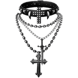 gothic vamp choker & silver layered necklaces 3.0