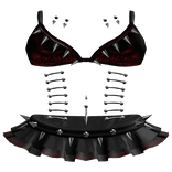 gothic vamp red dress with spikes & piercings 3.0