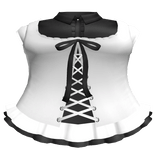 ♡꒰ gothic white and black corset laced dress