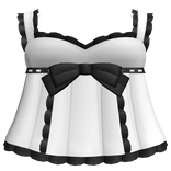 ♱ ┊ gothic white and black ruffled doll dress