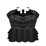 Gothic White Lace Ribbon Dress