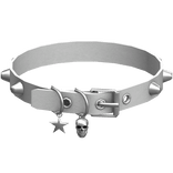 ⛧ Gothic White Skull Spiked Choker (3.0)