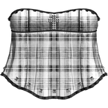 Gothic White/Black Plaid Ruffle Dress