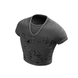 Gray Graphic Y2K Baby Tee