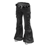 Gray Low Rise Y2K Flared Denim