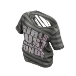 Gray Striped Grunge Off-Shoulder Ripped Tee ($)