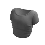 gray tight crop top tee