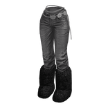Gray Vintage Y2K Jeans w/ Fur Boots