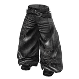 Gray Washed Gothic Baggy Jeans w / Boots