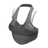 Gray Y2K halter crop top