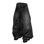 Gray Y2K Tribal Baggy Jeans