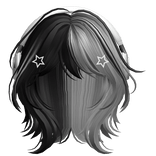 Gray&Black Short Wolf Cut Hair with Headphones