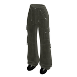 Y2K Baggy Cargo Jeans (Green)