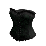 Floral Lace-Up Corset Top (Dark Green)