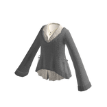 Collared Cardigan with Pockets (Gray)