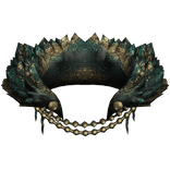 Green & Gold Beaded Neck Fur