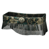 Green & Gold Vintage Fringe Waist Wrap Belt