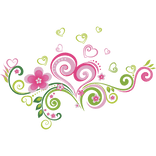 Green & Pink Frutiger Aero Floral Swirls Aura Y2K