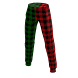 Green and red flannel pajamas